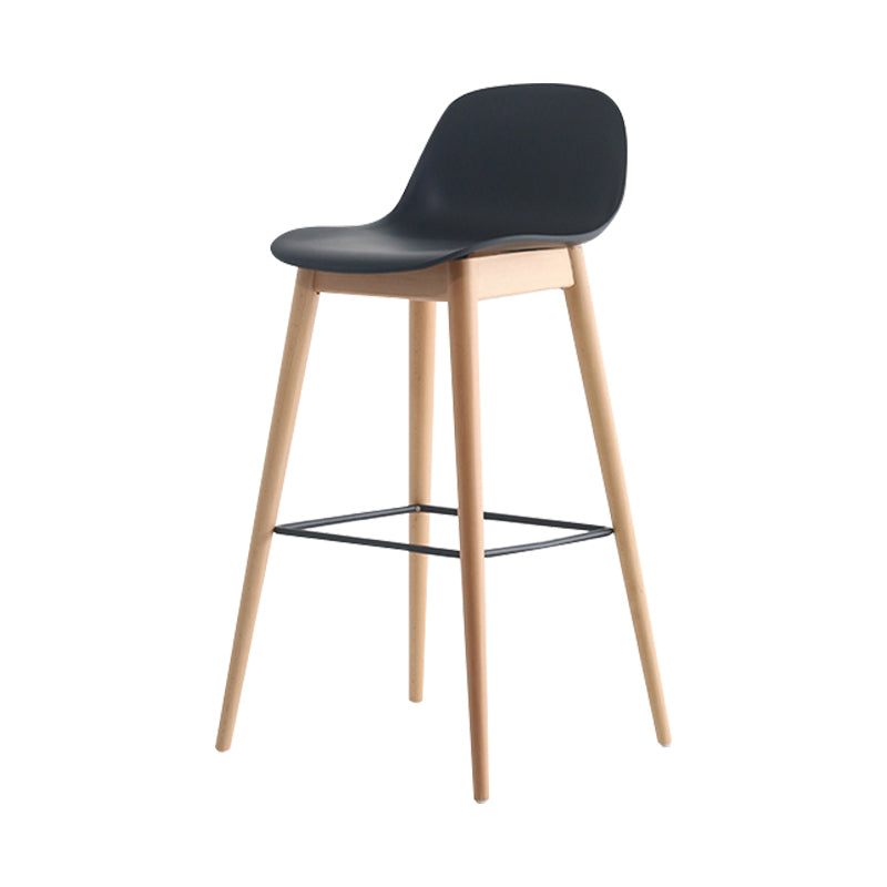 Scandinavian Style Bar-stool with Bucket Seat Counter Stool for Restaurant Bar Black 1 Piece Clearhalo 'Bar Furniture' 'Bar Stools' 'bar_stools' 'furn' 'furn_bar_stools' 'Furniture' 'furniture_bar_stools' 'Kitchen & Dining Furniture' 4706247