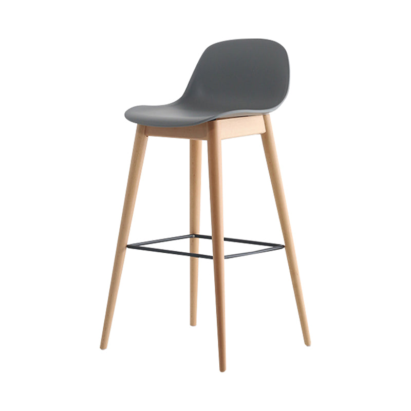 Scandinavian Style Bar-stool with Bucket Seat Counter Stool for Restaurant Bar Grey 1 Piece Clearhalo 'Bar Furniture' 'Bar Stools' 'bar_stools' 'furn' 'furn_bar_stools' 'Furniture' 'furniture_bar_stools' 'Kitchen & Dining Furniture' 4706249
