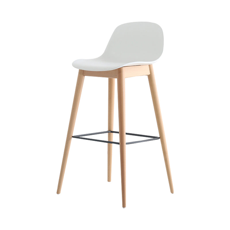 Scandinavian Style Bar-stool with Bucket Seat Counter Stool for Restaurant Bar White 1 Piece Clearhalo 'Bar Furniture' 'Bar Stools' 'bar_stools' 'furn' 'furn_bar_stools' 'Furniture' 'furniture_bar_stools' 'Kitchen & Dining Furniture' 4706251