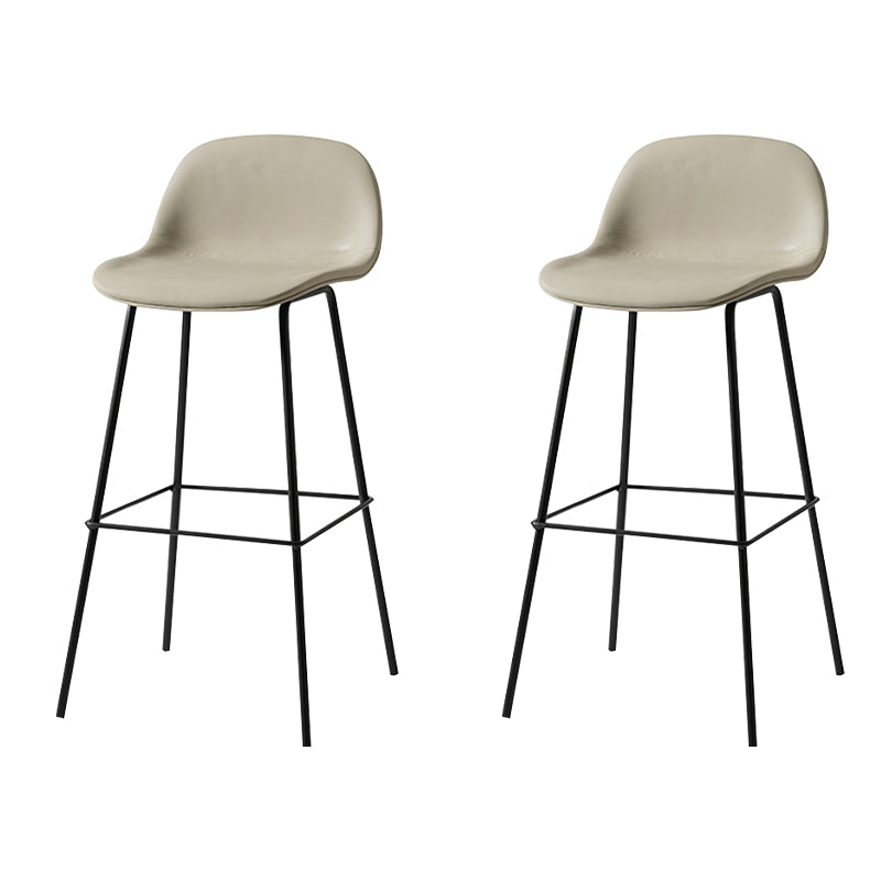 Scandinavian Style Bar-stool with Bucket Seat Counter Stool for Restaurant Bar Light Gray 2 Piece Set Clearhalo 'Bar Furniture' 'Bar Stools' 'bar_stools' 'furn' 'furn_bar_stools' 'Furniture' 'furniture_bar_stools' 'Kitchen & Dining Furniture' 4706256
