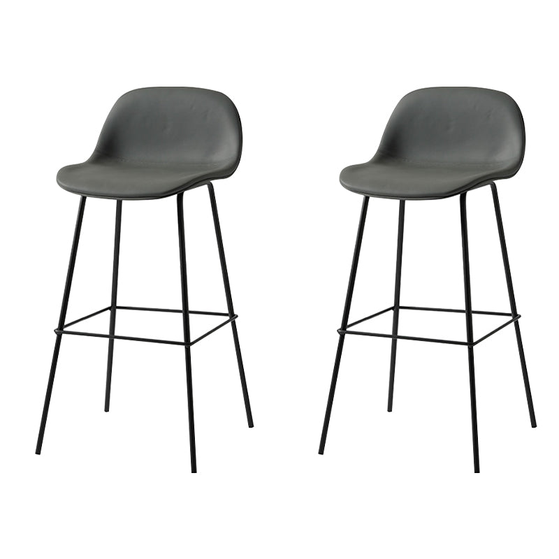 Scandinavian Style Bar-stool with Bucket Seat Counter Stool for Restaurant Bar Dark Gray 2 Piece Set Clearhalo 'Bar Furniture' 'Bar Stools' 'bar_stools' 'furn' 'furn_bar_stools' 'Furniture' 'furniture_bar_stools' 'Kitchen & Dining Furniture' 4706257