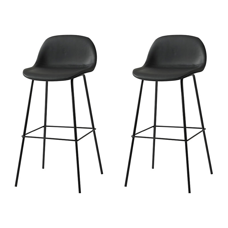 Scandinavian Style Bar-stool with Bucket Seat Counter Stool for Restaurant Bar Gloss Black 2 Piece Set Clearhalo 'Bar Furniture' 'Bar Stools' 'bar_stools' 'furn' 'furn_bar_stools' 'Furniture' 'furniture_bar_stools' 'Kitchen & Dining Furniture' 4706258