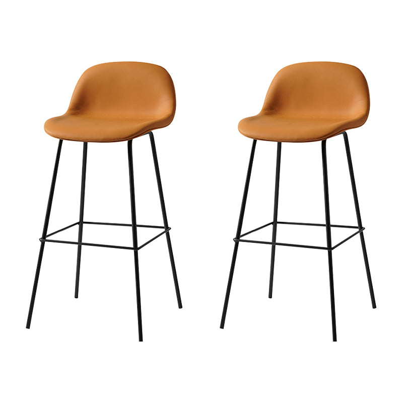Scandinavian Style Bar-stool with Bucket Seat Counter Stool for Restaurant Bar Brown 2 Piece Set Clearhalo 'Bar Furniture' 'Bar Stools' 'bar_stools' 'furn' 'furn_bar_stools' 'Furniture' 'furniture_bar_stools' 'Kitchen & Dining Furniture' 4706259
