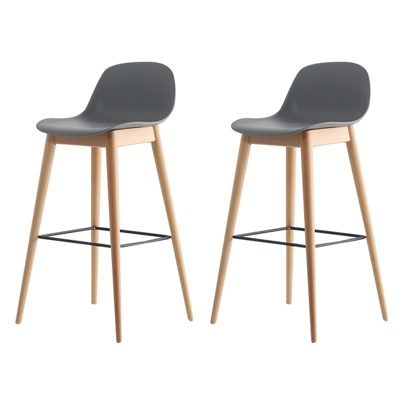 Scandinavian Style Bar-stool with Bucket Seat Counter Stool for Restaurant Bar Grey 2 Piece Set Clearhalo 'Bar Furniture' 'Bar Stools' 'bar_stools' 'furn' 'furn_bar_stools' 'Furniture' 'furniture_bar_stools' 'Kitchen & Dining Furniture' 4706261