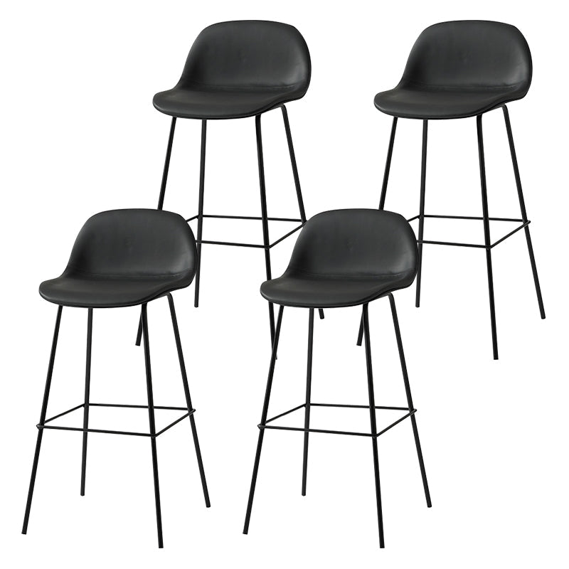 Scandinavian Style Bar-stool with Bucket Seat Counter Stool for Restaurant Bar Gloss Black 4 Piece Set Clearhalo 'Bar Furniture' 'Bar Stools' 'bar_stools' 'furn' 'furn_bar_stools' 'Furniture' 'furniture_bar_stools' 'Kitchen & Dining Furniture' 4706267