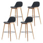 Scandinavian Style Bar-stool with Bucket Seat Counter Stool for Restaurant Bar Black 4 Piece Set Clearhalo 'Bar Furniture' 'Bar Stools' 'bar_stools' 'furn' 'furn_bar_stools' 'Furniture' 'furniture_bar_stools' 'Kitchen & Dining Furniture' 4706269