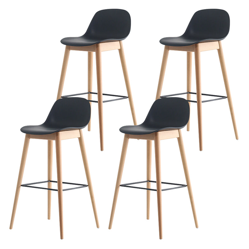 Scandinavian Style Bar-stool with Bucket Seat Counter Stool for Restaurant Bar Black 4 Piece Set Clearhalo 'Bar Furniture' 'Bar Stools' 'bar_stools' 'furn' 'furn_bar_stools' 'Furniture' 'furniture_bar_stools' 'Kitchen & Dining Furniture' 4706269