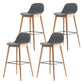 Scandinavian Style Bar-stool with Bucket Seat Counter Stool for Restaurant Bar Grey 4 Piece Set Clearhalo 'Bar Furniture' 'Bar Stools' 'bar_stools' 'furn' 'furn_bar_stools' 'Furniture' 'furniture_bar_stools' 'Kitchen & Dining Furniture' 4706270