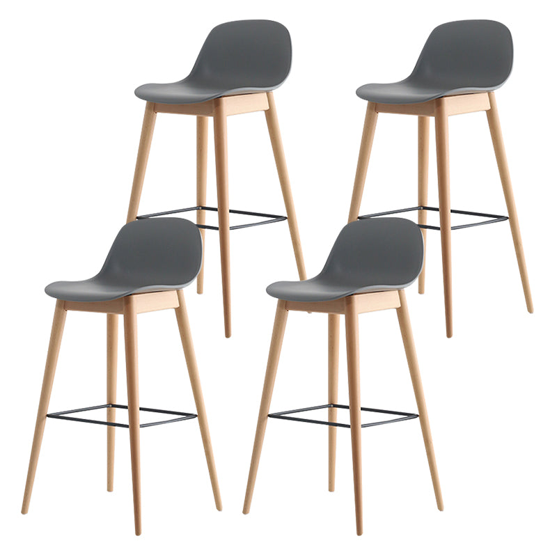 Scandinavian Style Bar-stool with Bucket Seat Counter Stool for Restaurant Bar Grey 4 Piece Set Clearhalo 'Bar Furniture' 'Bar Stools' 'bar_stools' 'furn' 'furn_bar_stools' 'Furniture' 'furniture_bar_stools' 'Kitchen & Dining Furniture' 4706270