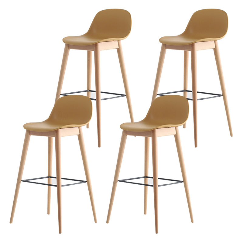 Scandinavian Style Bar-stool with Bucket Seat Counter Stool for Restaurant Bar Yellow 4 Piece Set Clearhalo 'Bar Furniture' 'Bar Stools' 'bar_stools' 'furn' 'furn_bar_stools' 'Furniture' 'furniture_bar_stools' 'Kitchen & Dining Furniture' 4706272