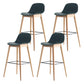 Scandinavian Style Bar-stool with Bucket Seat Counter Stool for Restaurant Bar Green 4 Piece Set Clearhalo 'Bar Furniture' 'Bar Stools' 'bar_stools' 'furn' 'furn_bar_stools' 'Furniture' 'furniture_bar_stools' 'Kitchen & Dining Furniture' 4706273