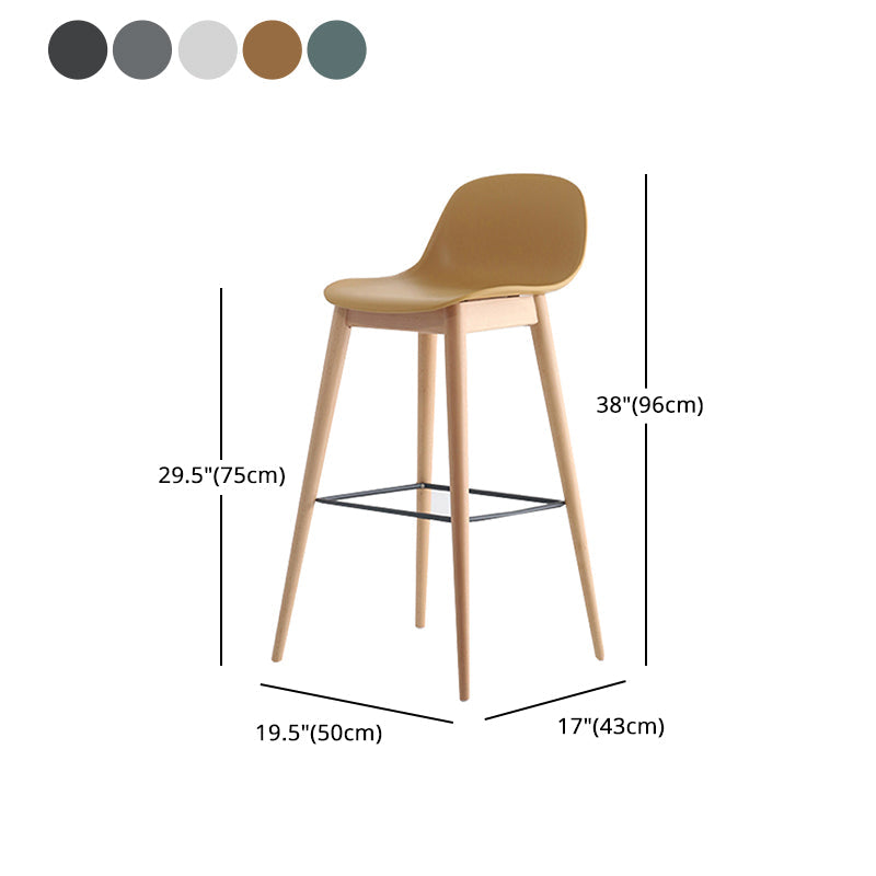 Scandinavian Style Bar-stool with Bucket Seat Counter Stool for Restaurant Bar Clearhalo 'Bar Furniture' 'Bar Stools' 'bar_stools' 'furn' 'furn_bar_stools' 'Furniture' 'furniture_bar_stools' 'Kitchen & Dining Furniture' 4706274
