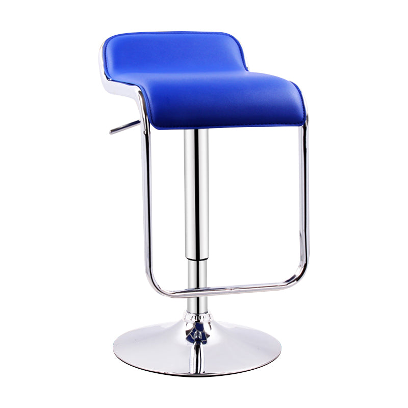 Modern Adjustable Backrest Counter Stool Steel Study Bar Stool with Cushion and Pedal Blue 1 Piece Clearhalo 'Bar Furniture' 'Bar Stools' 'bar_stools' 'furn' 'furn_bar_stools' 'Furniture' 'furniture_bar_stools' 'Kitchen & Dining Furniture' 4706277