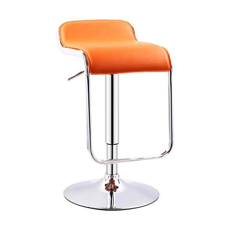 Modern Adjustable Backrest Counter Stool Steel Study Bar Stool with Cushion and Pedal Orange 1 Piece Clearhalo 'Bar Furniture' 'Bar Stools' 'bar_stools' 'furn' 'furn_bar_stools' 'Furniture' 'furniture_bar_stools' 'Kitchen & Dining Furniture' 4706279