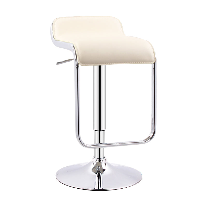 Modern Adjustable Backrest Counter Stool Steel Study Bar Stool with Cushion and Pedal Beige 1 Piece Clearhalo 'Bar Furniture' 'Bar Stools' 'bar_stools' 'furn' 'furn_bar_stools' 'Furniture' 'furniture_bar_stools' 'Kitchen & Dining Furniture' 4706280