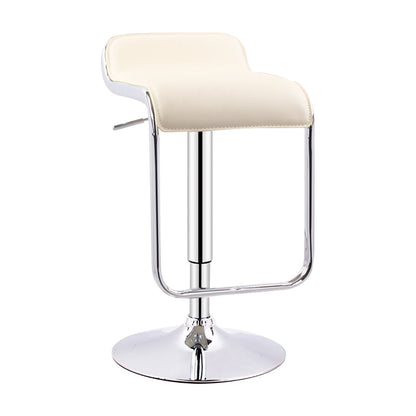 Modern Adjustable Backrest Counter Stool Steel Study Bar Stool with Cushion and Pedal Beige 1 Piece Clearhalo 'Bar Furniture' 'Bar Stools' 'bar_stools' 'furn' 'furn_bar_stools' 'Furniture' 'furniture_bar_stools' 'Kitchen & Dining Furniture' 4706280