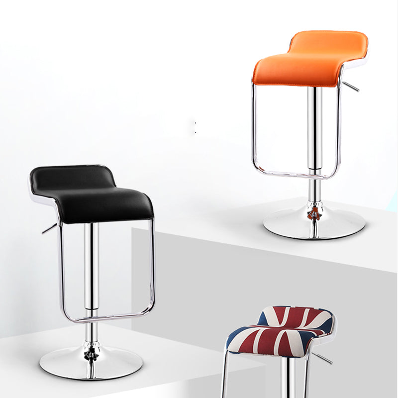 Modern Adjustable Backrest Counter Stool Steel Study Bar Stool with Cushion and Pedal Clearhalo 'Bar Furniture' 'Bar Stools' 'bar_stools' 'furn' 'furn_bar_stools' 'Furniture' 'furniture_bar_stools' 'Kitchen & Dining Furniture' 4706281