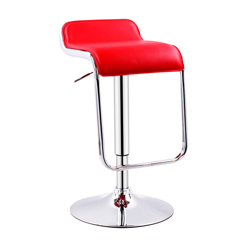 Modern Adjustable Backrest Counter Stool Steel Study Bar Stool with Cushion and Pedal Red 1 Piece Clearhalo 'Bar Furniture' 'Bar Stools' 'bar_stools' 'furn' 'furn_bar_stools' 'Furniture' 'furniture_bar_stools' 'Kitchen & Dining Furniture' 4706282