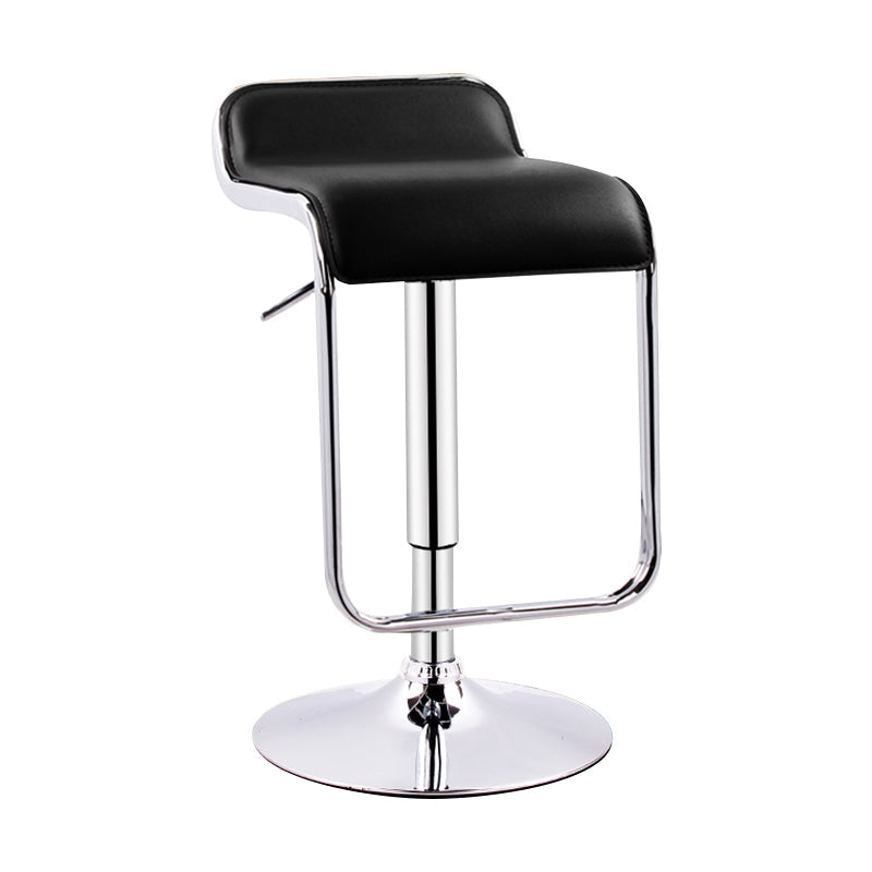 Modern Adjustable Backrest Counter Stool Steel Study Bar Stool with Cushion and Pedal Black 1 Piece Clearhalo 'Bar Furniture' 'Bar Stools' 'bar_stools' 'furn' 'furn_bar_stools' 'Furniture' 'furniture_bar_stools' 'Kitchen & Dining Furniture' 4706287