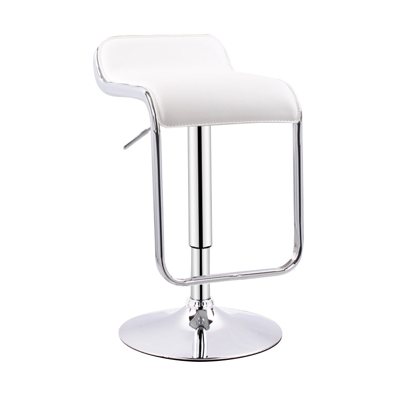 Modern Adjustable Backrest Counter Stool Steel Study Bar Stool with Cushion and Pedal White 1 Piece Clearhalo 'Bar Furniture' 'Bar Stools' 'bar_stools' 'furn' 'furn_bar_stools' 'Furniture' 'furniture_bar_stools' 'Kitchen & Dining Furniture' 4706288