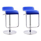 Modern Adjustable Backrest Counter Stool Steel Study Bar Stool with Cushion and Pedal Blue 2 Piece Set Clearhalo 'Bar Furniture' 'Bar Stools' 'bar_stools' 'furn' 'furn_bar_stools' 'Furniture' 'furniture_bar_stools' 'Kitchen & Dining Furniture' 4706291