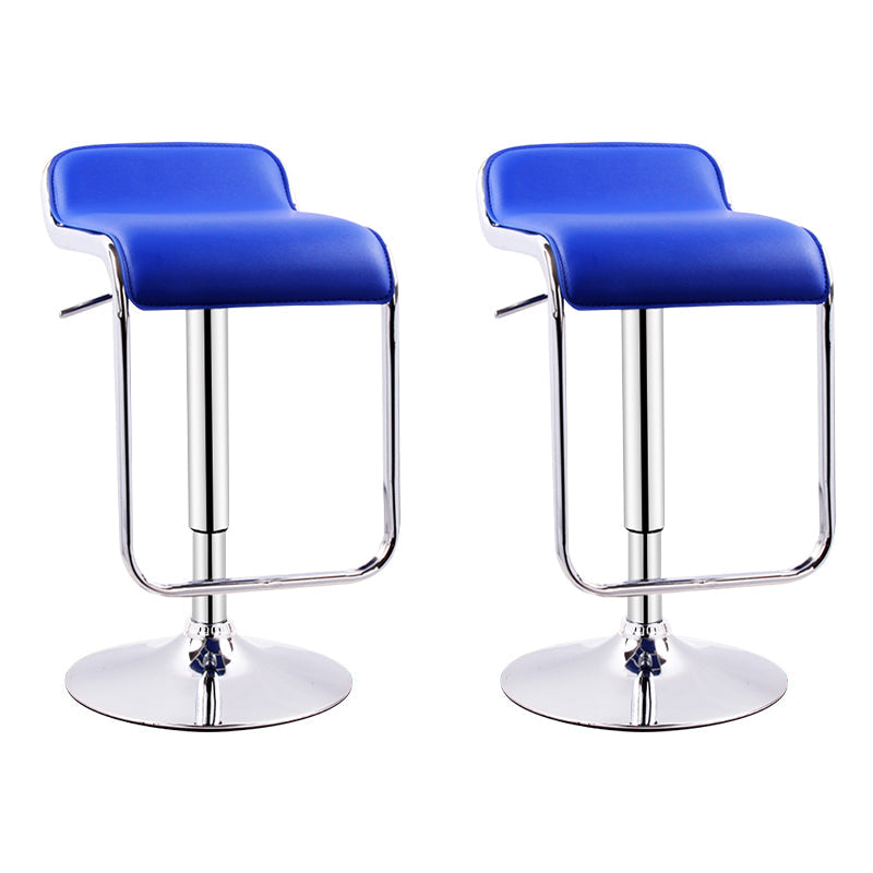 Modern Adjustable Backrest Counter Stool Steel Study Bar Stool with Cushion and Pedal Blue 2 Piece Set Clearhalo 'Bar Furniture' 'Bar Stools' 'bar_stools' 'furn' 'furn_bar_stools' 'Furniture' 'furniture_bar_stools' 'Kitchen & Dining Furniture' 4706291