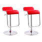 Modern Adjustable Backrest Counter Stool Steel Study Bar Stool with Cushion and Pedal Red 2 Piece Set Clearhalo 'Bar Furniture' 'Bar Stools' 'bar_stools' 'furn' 'furn_bar_stools' 'Furniture' 'furniture_bar_stools' 'Kitchen & Dining Furniture' 4706295