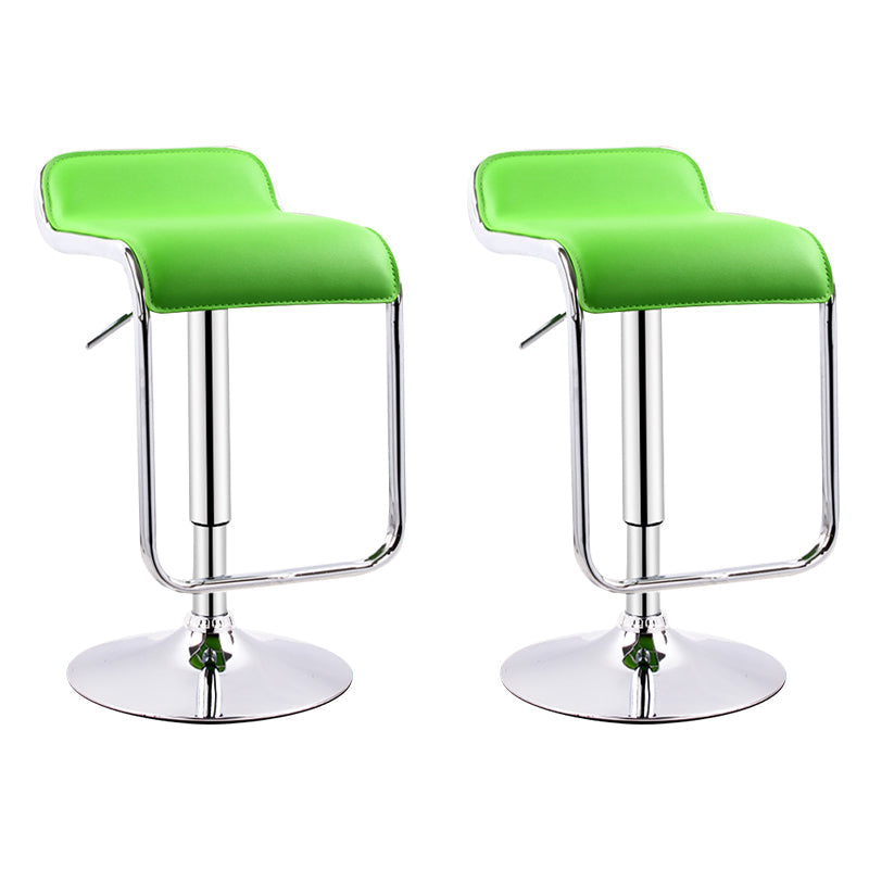 Modern Adjustable Backrest Counter Stool Steel Study Bar Stool with Cushion and Pedal Green 2 Piece Set Clearhalo 'Bar Furniture' 'Bar Stools' 'bar_stools' 'furn' 'furn_bar_stools' 'Furniture' 'furniture_bar_stools' 'Kitchen & Dining Furniture' 4706296