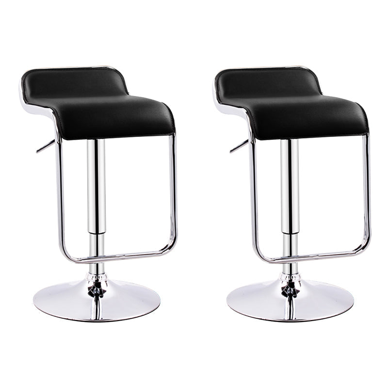 Modern Adjustable Backrest Counter Stool Steel Study Bar Stool with Cushion and Pedal Black 2 Piece Set Clearhalo 'Bar Furniture' 'Bar Stools' 'bar_stools' 'furn' 'furn_bar_stools' 'Furniture' 'furniture_bar_stools' 'Kitchen & Dining Furniture' 4706297