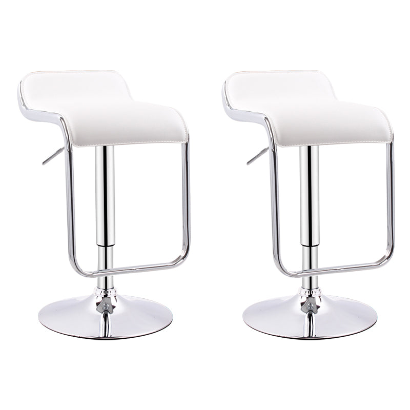 Modern Adjustable Backrest Counter Stool Steel Study Bar Stool with Cushion and Pedal White 2 Piece Set Clearhalo 'Bar Furniture' 'Bar Stools' 'bar_stools' 'furn' 'furn_bar_stools' 'Furniture' 'furniture_bar_stools' 'Kitchen & Dining Furniture' 4706298