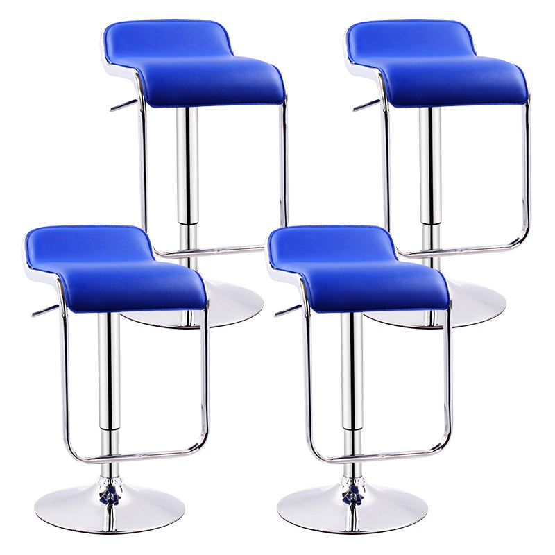 Modern Adjustable Backrest Counter Stool Steel Study Bar Stool with Cushion and Pedal Blue 4 Piece Set Clearhalo 'Bar Furniture' 'Bar Stools' 'bar_stools' 'furn' 'furn_bar_stools' 'Furniture' 'furniture_bar_stools' 'Kitchen & Dining Furniture' 4706299