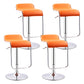 Modern Adjustable Backrest Counter Stool Steel Study Bar Stool with Cushion and Pedal Orange 4 Piece Set Clearhalo 'Bar Furniture' 'Bar Stools' 'bar_stools' 'furn' 'furn_bar_stools' 'Furniture' 'furniture_bar_stools' 'Kitchen & Dining Furniture' 4706300