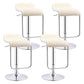 Modern Adjustable Backrest Counter Stool Steel Study Bar Stool with Cushion and Pedal Beige 4 Piece Set Clearhalo 'Bar Furniture' 'Bar Stools' 'bar_stools' 'furn' 'furn_bar_stools' 'Furniture' 'furniture_bar_stools' 'Kitchen & Dining Furniture' 4706301