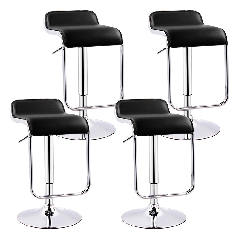 Modern Adjustable Backrest Counter Stool Steel Study Bar Stool with Cushion and Pedal Black 4 Piece Set Clearhalo 'Bar Furniture' 'Bar Stools' 'bar_stools' 'furn' 'furn_bar_stools' 'Furniture' 'furniture_bar_stools' 'Kitchen & Dining Furniture' 4706304
