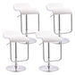 Modern Adjustable Backrest Counter Stool Steel Study Bar Stool with Cushion and Pedal White 4 Piece Set Clearhalo 'Bar Furniture' 'Bar Stools' 'bar_stools' 'furn' 'furn_bar_stools' 'Furniture' 'furniture_bar_stools' 'Kitchen & Dining Furniture' 4706305