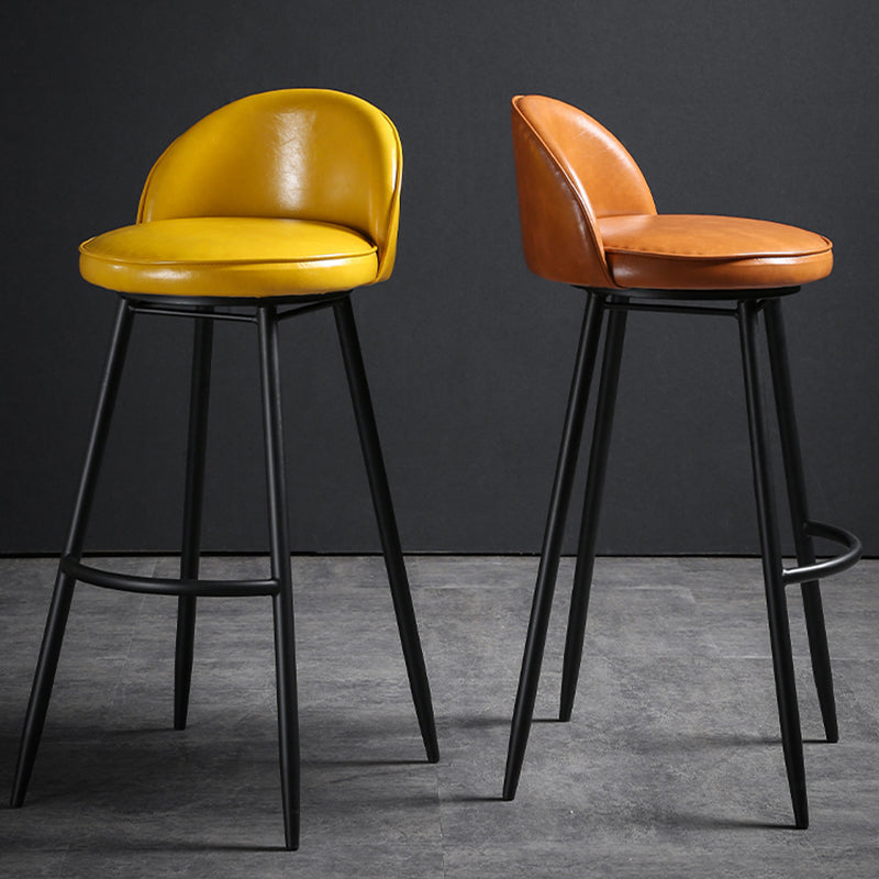 Scandinavian Style Bar-stool with Round Seat Counter Stool for Kitchen Bar Clearhalo 'Bar Furniture' 'Bar Stools' 'bar_stools' 'furn' 'furn_bar_stools' 'Furniture' 'furniture_bar_stools' 'Kitchen & Dining Furniture' 4706307