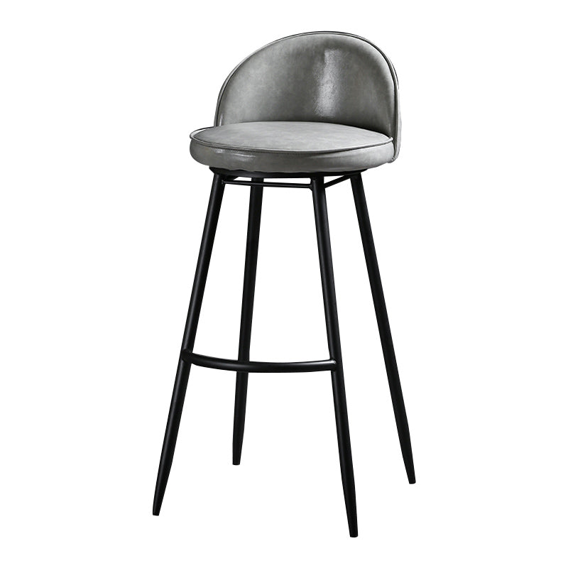 Scandinavian Style Bar-stool with Round Seat Counter Stool for Kitchen Bar Grey 1 Piece Clearhalo 'Bar Furniture' 'Bar Stools' 'bar_stools' 'furn' 'furn_bar_stools' 'Furniture' 'furniture_bar_stools' 'Kitchen & Dining Furniture' 4706309