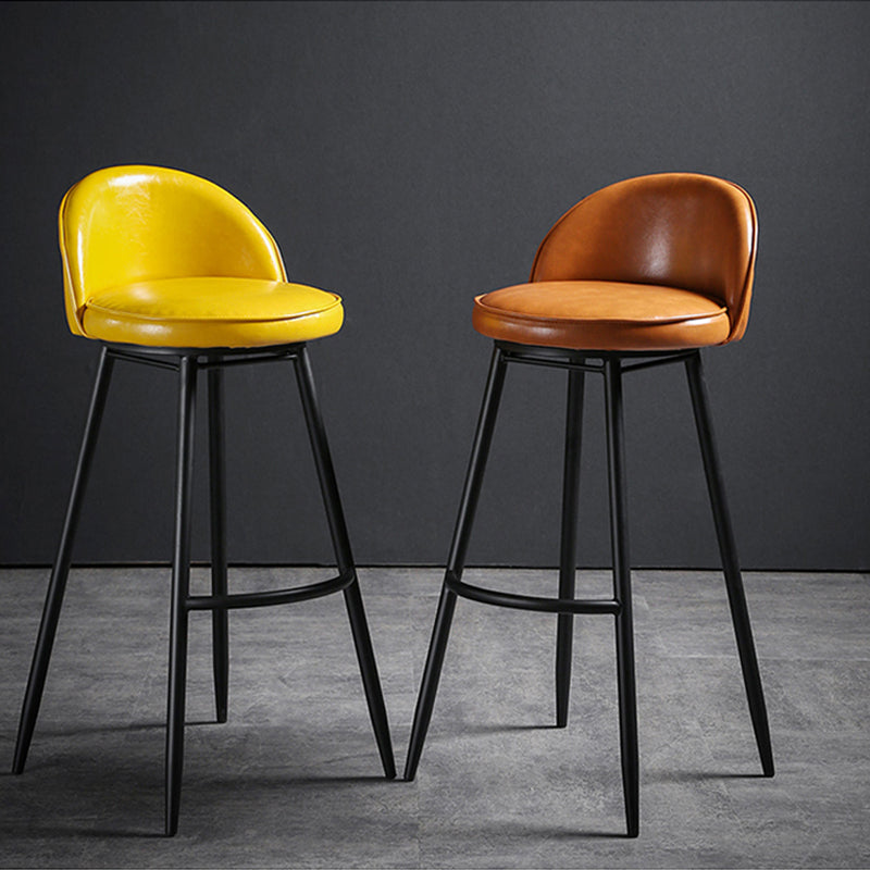 Scandinavian Style Bar-stool with Round Seat Counter Stool for Kitchen Bar Clearhalo 'Bar Furniture' 'Bar Stools' 'bar_stools' 'furn' 'furn_bar_stools' 'Furniture' 'furniture_bar_stools' 'Kitchen & Dining Furniture' 4706313