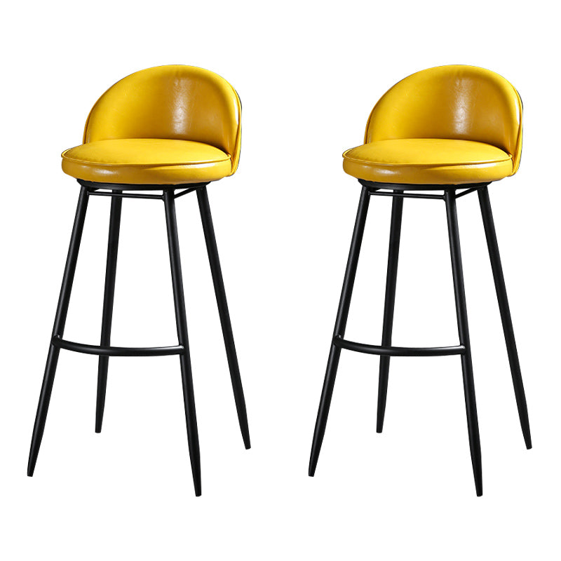 Scandinavian Style Bar-stool with Round Seat Counter Stool for Kitchen Bar Yellow 2 Piece Set Clearhalo 'Bar Furniture' 'Bar Stools' 'bar_stools' 'furn' 'furn_bar_stools' 'Furniture' 'furniture_bar_stools' 'Kitchen & Dining Furniture' 4706314