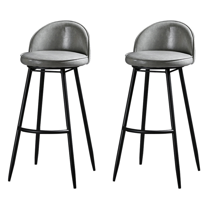 Scandinavian Style Bar-stool with Round Seat Counter Stool for Kitchen Bar Grey 2 Piece Set Clearhalo 'Bar Furniture' 'Bar Stools' 'bar_stools' 'furn' 'furn_bar_stools' 'Furniture' 'furniture_bar_stools' 'Kitchen & Dining Furniture' 4706316