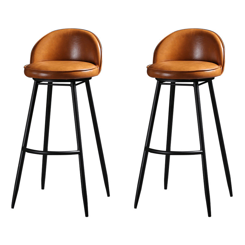 Scandinavian Style Bar-stool with Round Seat Counter Stool for Kitchen Bar Orange 2 Piece Set Clearhalo 'Bar Furniture' 'Bar Stools' 'bar_stools' 'furn' 'furn_bar_stools' 'Furniture' 'furniture_bar_stools' 'Kitchen & Dining Furniture' 4706317