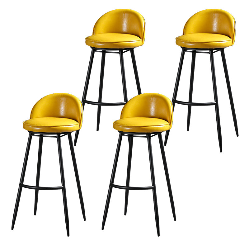 Scandinavian Style Bar-stool with Round Seat Counter Stool for Kitchen Bar Yellow 4 Piece Set Clearhalo 'Bar Furniture' 'Bar Stools' 'bar_stools' 'furn' 'furn_bar_stools' 'Furniture' 'furniture_bar_stools' 'Kitchen & Dining Furniture' 4706319