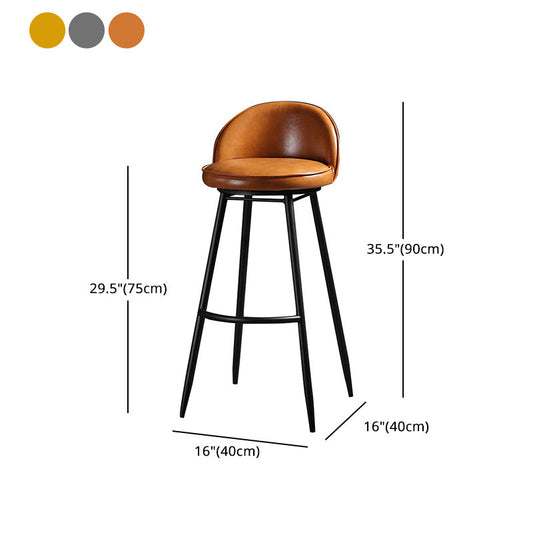 Scandinavian Style Bar-stool with Round Seat Counter Stool for Kitchen Bar Clearhalo 'Bar Furniture' 'Bar Stools' 'bar_stools' 'furn' 'furn_bar_stools' 'Furniture' 'furniture_bar_stools' 'Kitchen & Dining Furniture' 4706329