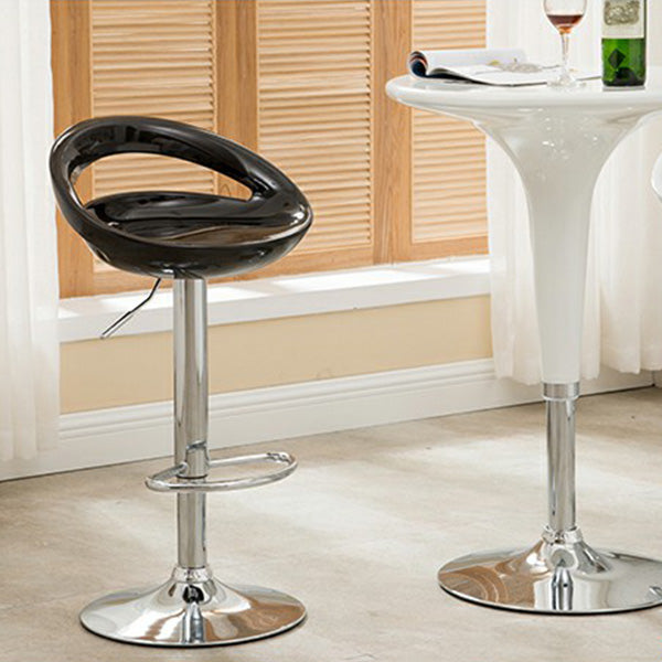 Modern Adjustable Backrest Counter Stool Steel Business Hall Bar Stool with Plastic Seat Clearhalo 'Bar Furniture' 'Bar Stools' 'bar_stools' 'furn' 'furn_bar_stools' 'Furniture' 'furniture_bar_stools' 'Kitchen & Dining Furniture' 4706330