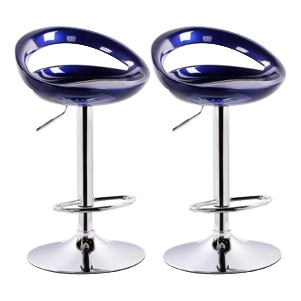 Modern Adjustable Backrest Counter Stool Steel Business Hall Bar Stool with Plastic Seat Royal Blue 2 Piece Set Clearhalo 'Bar Furniture' 'Bar Stools' 'bar_stools' 'furn' 'furn_bar_stools' 'Furniture' 'furniture_bar_stools' 'Kitchen & Dining Furniture' 4706332