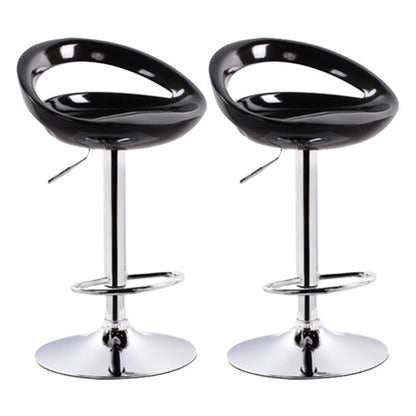 Modern Adjustable Backrest Counter Stool Steel Business Hall Bar Stool with Plastic Seat Black 2 Piece Set Clearhalo 'Bar Furniture' 'Bar Stools' 'bar_stools' 'furn' 'furn_bar_stools' 'Furniture' 'furniture_bar_stools' 'Kitchen & Dining Furniture' 4706334