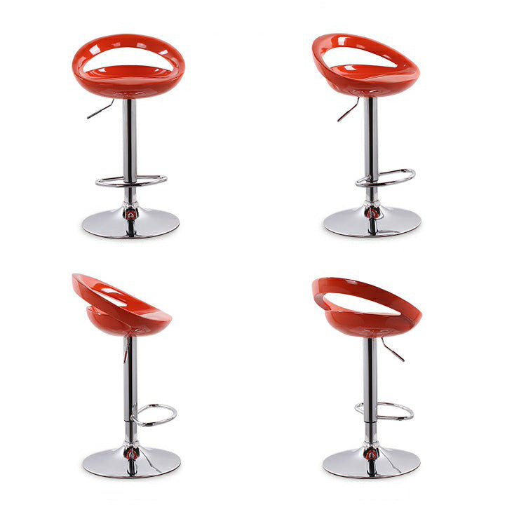 Modern Adjustable Backrest Counter Stool Steel Business Hall Bar Stool with Plastic Seat Clearhalo 'Bar Furniture' 'Bar Stools' 'bar_stools' 'furn' 'furn_bar_stools' 'Furniture' 'furniture_bar_stools' 'Kitchen & Dining Furniture' 4706337