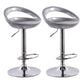 Modern Adjustable Backrest Counter Stool Steel Business Hall Bar Stool with Plastic Seat Silver Gray 2 Piece Set Clearhalo 'Bar Furniture' 'Bar Stools' 'bar_stools' 'furn' 'furn_bar_stools' 'Furniture' 'furniture_bar_stools' 'Kitchen & Dining Furniture' 4706340