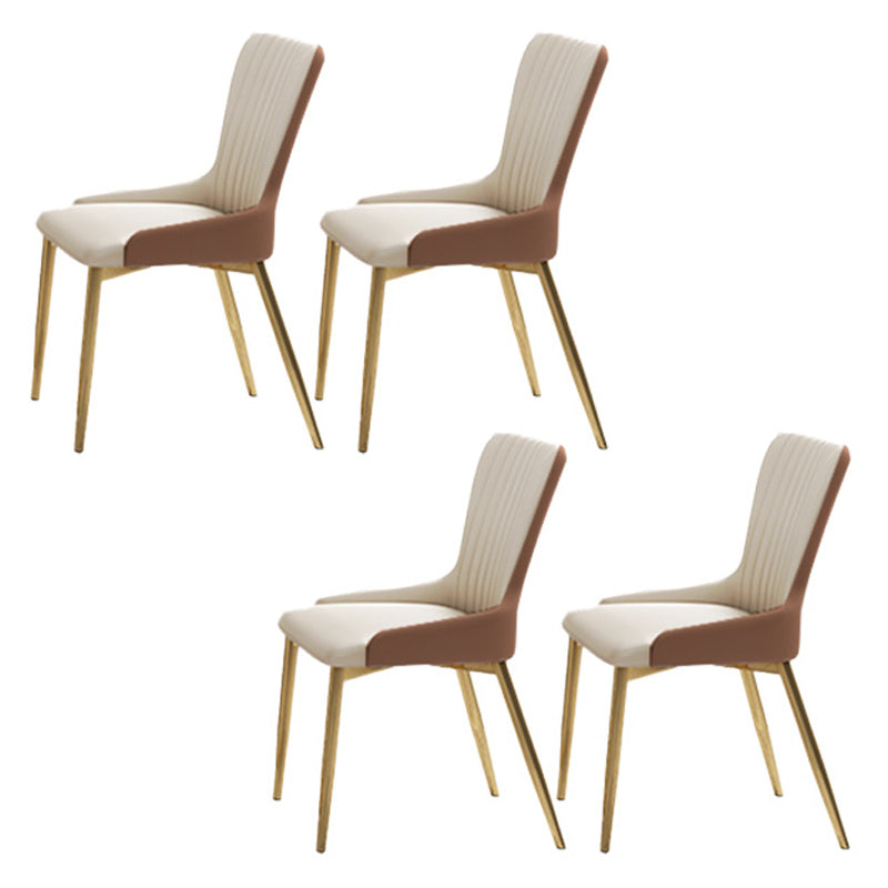 Glam 1/4/5/7 Pieces White Dining Table Set with Sintered Stone Top Scalable Dinette Set 4 Beige Chairs Clearhalo 'Dining Room Sets' 'Dining Tables & Seating' 'dining_room_set' 'furn' 'furn_dining_room_set' 'Furniture' 'furniture_dining_room_set' 'Kitchen & Dining Furniture' 4706348