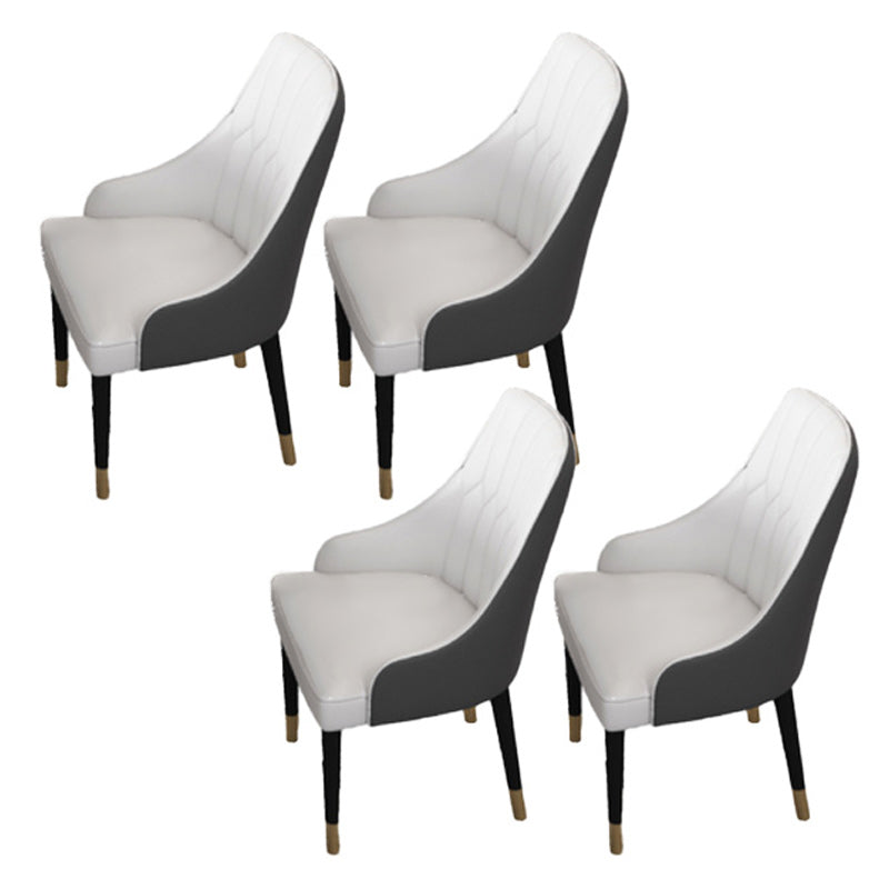 Glam 1/4/5/7 Pieces White Dining Table Set with Sintered Stone Top Scalable Dinette Set 4 Black-white Chairs Clearhalo 'Dining Room Sets' 'Dining Tables & Seating' 'dining_room_set' 'furn' 'furn_dining_room_set' 'Furniture' 'furniture_dining_room_set' 'Kitchen & Dining Furniture' 4706356